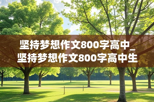 坚持梦想作文800字高中_坚持梦想作文800字高中生议论文