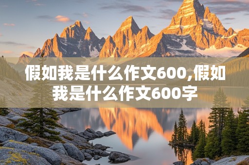 假如我是什么作文600,假如我是什么作文600字