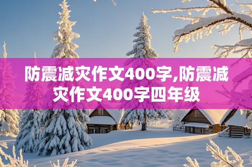 防震减灾作文400字,防震减灾作文400字四年级