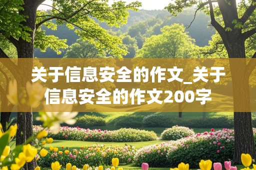 关于信息安全的作文_关于信息安全的作文200字