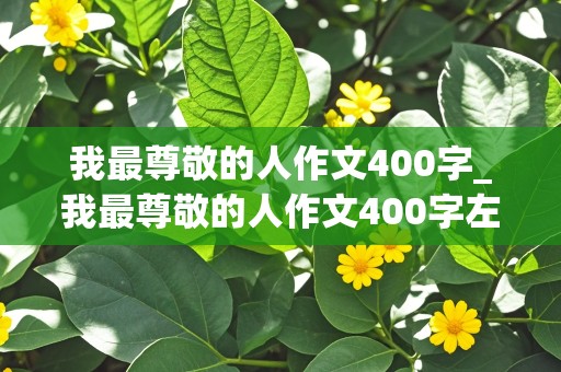 我最尊敬的人作文400字_我最尊敬的人作文400字左右