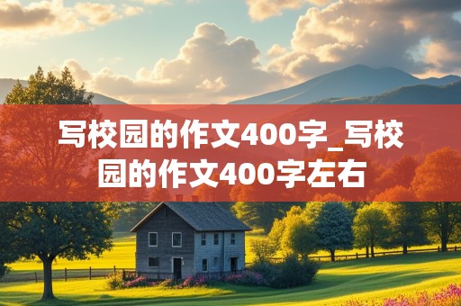 写校园的作文400字_写校园的作文400字左右