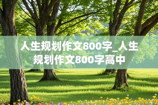 人生规划作文800字_人生规划作文800字高中