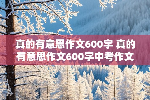 真的有意思作文600字 真的有意思作文600字中考作文