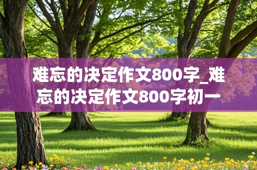 难忘的决定作文800字_难忘的决定作文800字初一