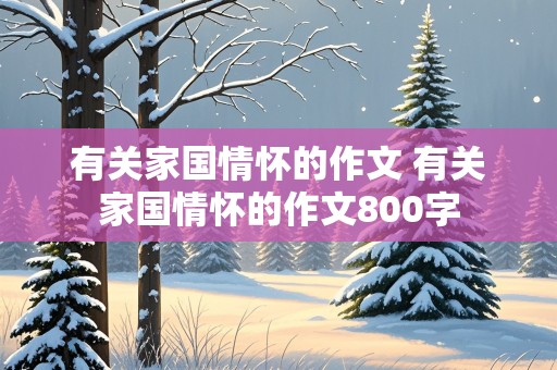 有关家国情怀的作文 有关家国情怀的作文800字