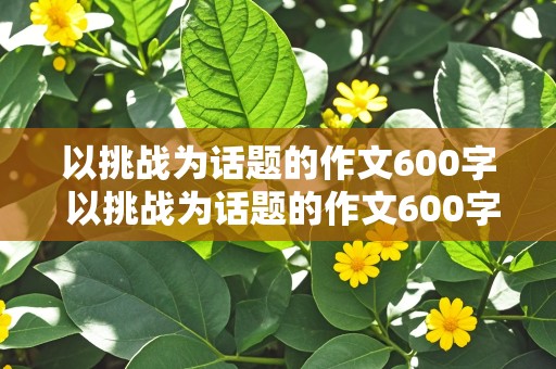 以挑战为话题的作文600字 以挑战为话题的作文600字初中记叙文