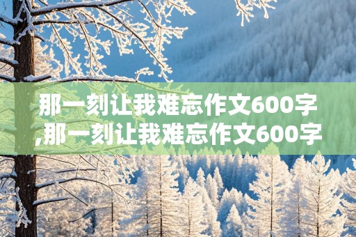 那一刻让我难忘作文600字,那一刻让我难忘作文600字初中