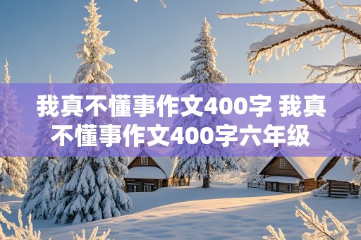 我真不懂事作文400字 我真不懂事作文400字六年级