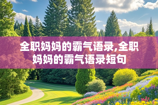 全职妈妈的霸气语录,全职妈妈的霸气语录短句