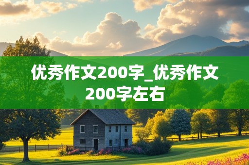 优秀作文200字_优秀作文200字左右