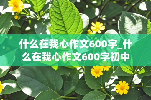 什么在我心作文600字_什么在我心作文600字初中