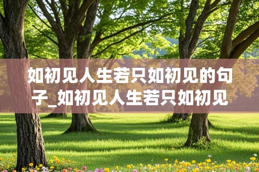 如初见人生若只如初见的句子_如初见人生若只如初见什么意思