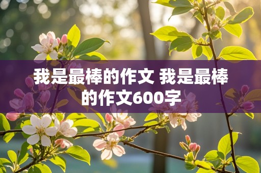 我是最棒的作文 我是最棒的作文600字