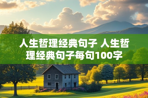 人生哲理经典句子 人生哲理经典句子每句100字