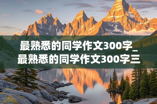 最熟悉的同学作文300字_最熟悉的同学作文300字三年级