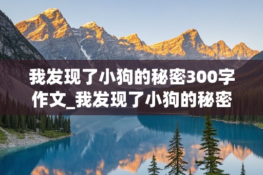 我发现了小狗的秘密300字作文_我发现了小狗的秘密300字作文三年级