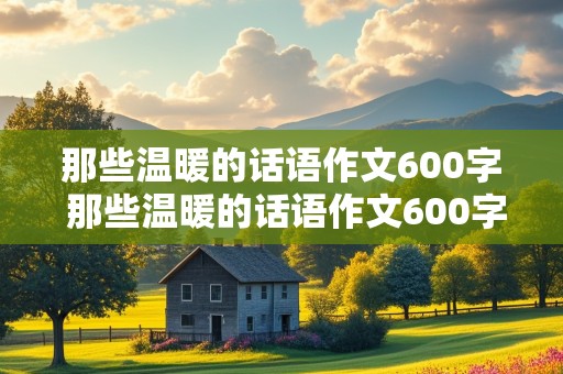 那些温暖的话语作文600字 那些温暖的话语作文600字精选三篇