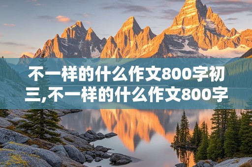 不一样的什么作文800字初三,不一样的什么作文800字初三上册