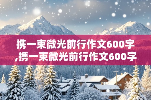 携一束微光前行作文600字,携一束微光前行作文600字记叙文