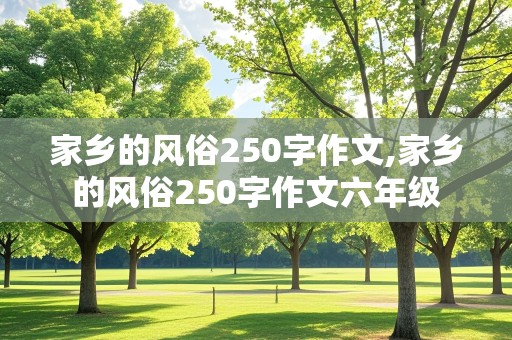 家乡的风俗250字作文,家乡的风俗250字作文六年级