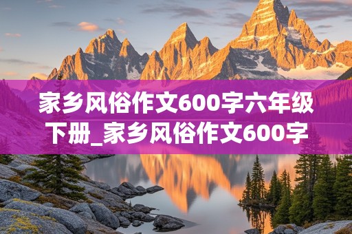 家乡风俗作文600字六年级下册_家乡风俗作文600字六年级下册春节