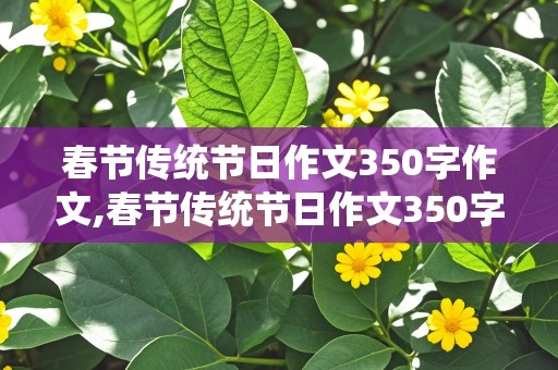 春节传统节日作文350字作文,春节传统节日作文350字作文三年级