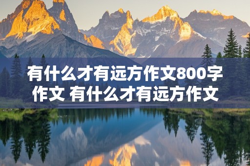 有什么才有远方作文800字作文 有什么才有远方作文800字作文初中