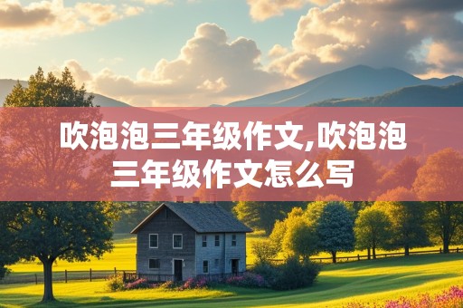 吹泡泡三年级作文,吹泡泡三年级作文怎么写