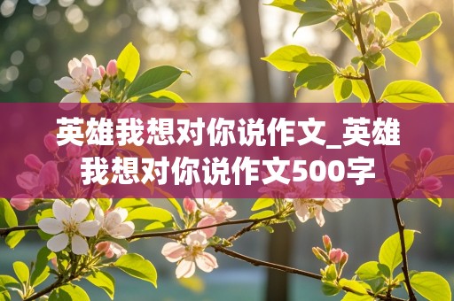 英雄我想对你说作文_英雄我想对你说作文500字