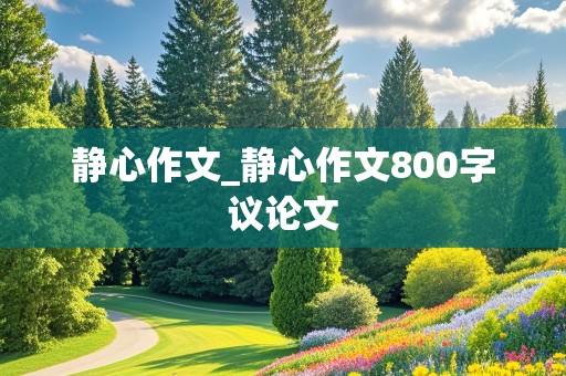 静心作文_静心作文800字议论文