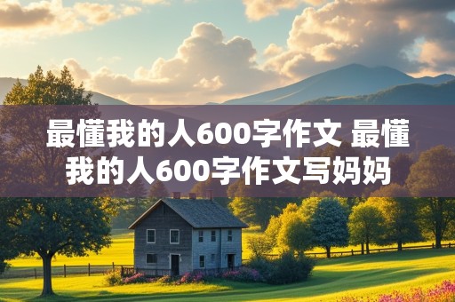 最懂我的人600字作文 最懂我的人600字作文写妈妈