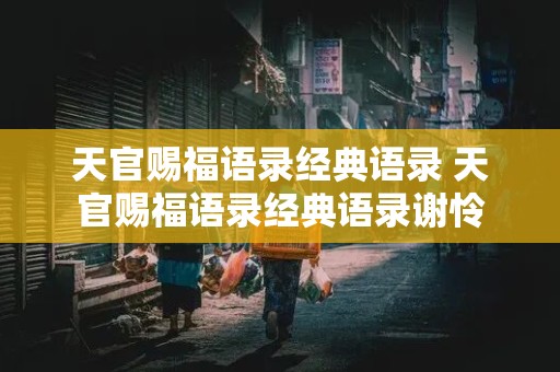 天官赐福语录经典语录 天官赐福语录经典语录谢怜