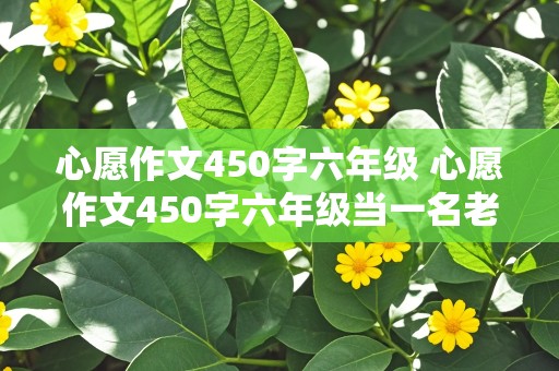 心愿作文450字六年级 心愿作文450字六年级当一名老师