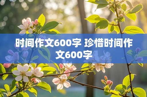 时间作文600字 珍惜时间作文600字