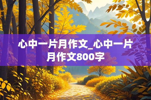 心中一片月作文_心中一片月作文800字