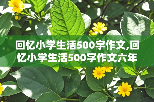 回忆小学生活500字作文,回忆小学生活500字作文六年级