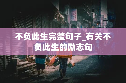 不负此生完整句子_有关不负此生的励志句