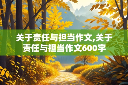 关于责任与担当作文,关于责任与担当作文600字