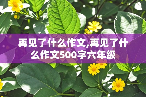 再见了什么作文,再见了什么作文500字六年级