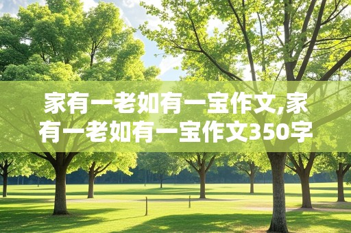 家有一老如有一宝作文,家有一老如有一宝作文350字