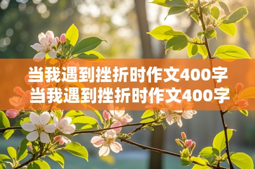 当我遇到挫折时作文400字 当我遇到挫折时作文400字怎么写