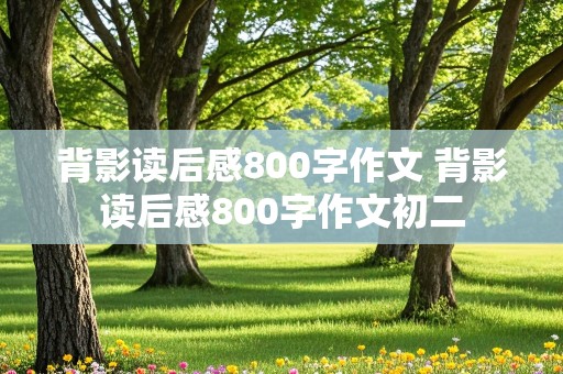 背影读后感800字作文 背影读后感800字作文初二