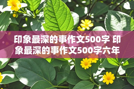 印象最深的事作文500字 印象最深的事作文500字六年级