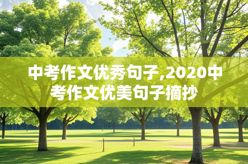 中考作文优秀句子,2020中考作文优美句子摘抄