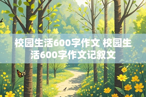 校园生活600字作文 校园生活600字作文记叙文