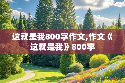 这就是我800字作文,作文《这就是我》800字