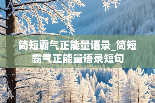 简短霸气正能量语录_简短霸气正能量语录短句