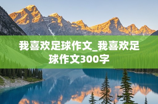 我喜欢足球作文_我喜欢足球作文300字