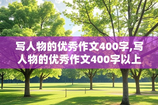 写人物的优秀作文400字,写人物的优秀作文400字以上